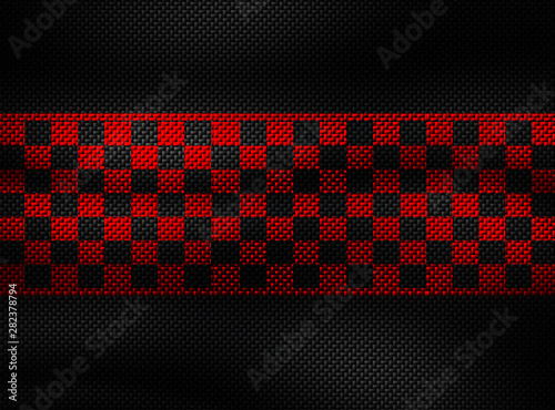 arbon fiber background. checkered pattern. 3d illustration material design. photo