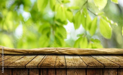 Empty wooden table background