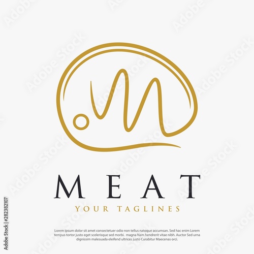 fancy meat restaurant vector logo