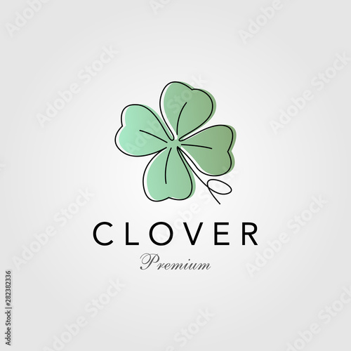 minimalist clover leaf logo vector illustration
