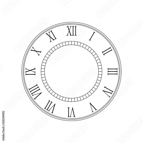 Black and white clock face with easy to read and edit hands
