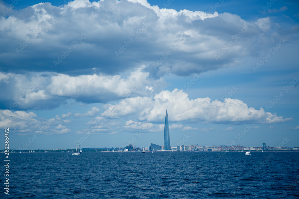 panoramic view of the city from the river