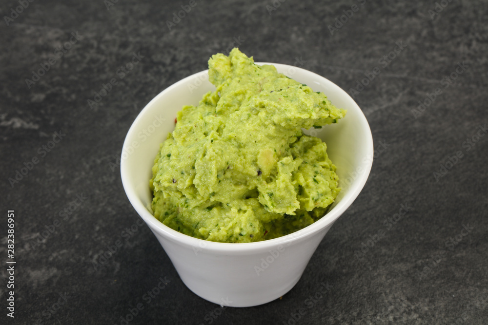 Avocado guacamole sauce with chili pepper Avocado guacamole sauce with chili pepper