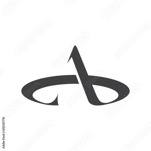 Initial A with swoosh vector logo icon