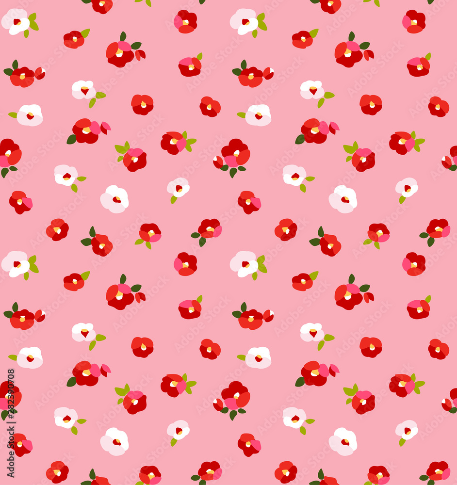 Japanese Cute Pink Flower Seamless Pattern Japanese Cute Pink Flower Seamless Pattern