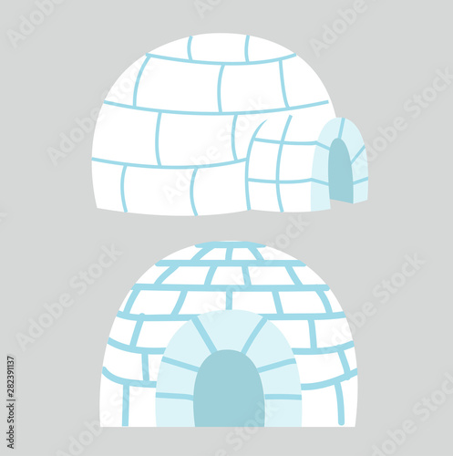 Igloos ice house in flat design vector