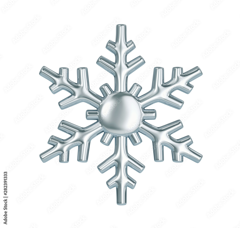 Silver snowflake isolated on white. Clipping path included Silver snowflake isolated on white. Clipping path included
