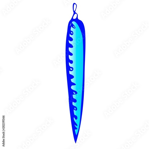 Vector isolated hand draw Christmas toy icicle on a white background