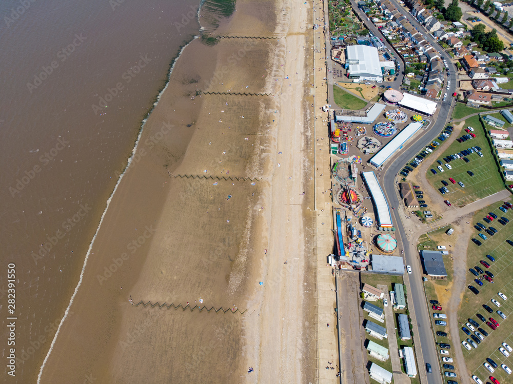 Aerial photo of the British seaside town of Hunstanton in Norfolk ...