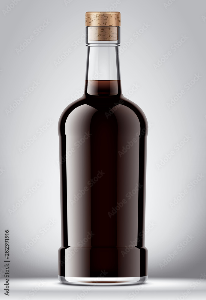 Glass bottle mockup. With cork version. Glass bottle mockup. With cork version.
