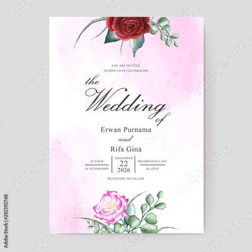 watercolor wedding invitation template card design © FederiqoEnd