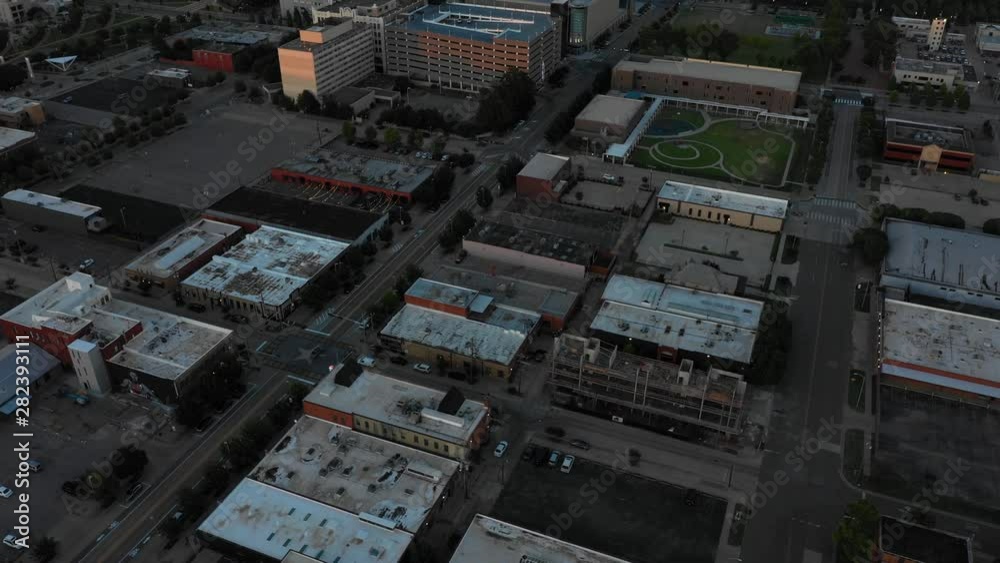 Oklahoma City Skyline Aerial at Sunset in 4K