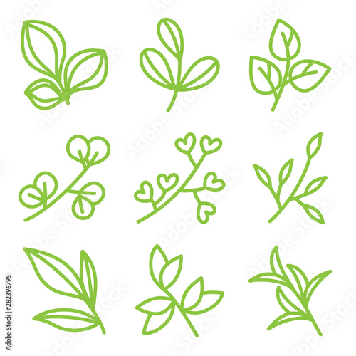 Leaves icon set