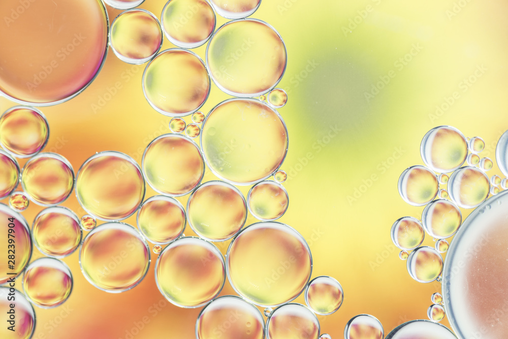 Different abstract yellow bubbles texture