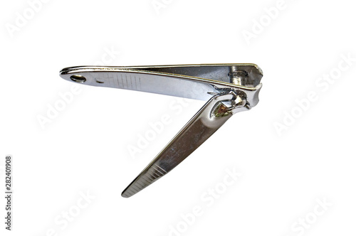 Nail clippers for manicure and personal nail care isolated on white background.
