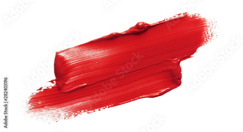 Photographie Lipstick smear smudge swatch isolated on white background
