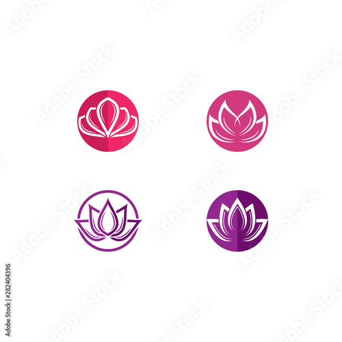 Beauty Vector Lotus flowers design logo Template icon 