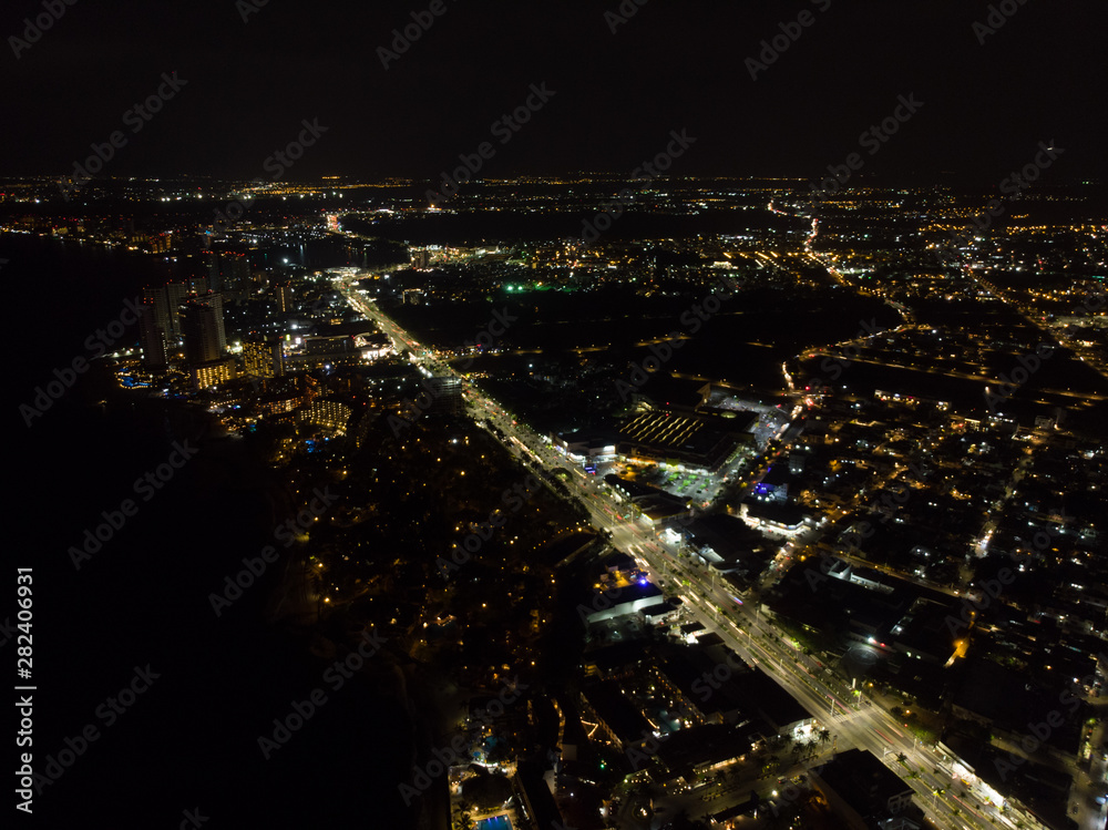 custom made wallpaper toronto digitalNight time aerial photo of the beautiful town of Puerto Vallarta in Mexico, the town is on the Pacific coast in the state known as Jalisco, Mexican town.