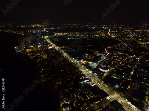 Wallpaper Mural Night time aerial photo of the beautiful town of Puerto Vallarta in Mexico, the town is on the Pacific coast in the state known as Jalisco, Mexican town. Torontodigital.ca