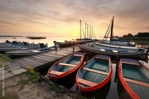 beautiful sunrise over lake...