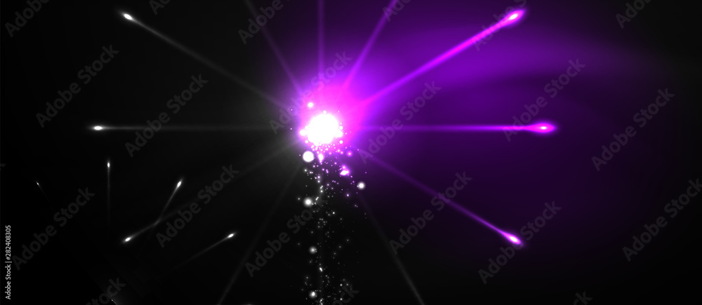 Fototapeta premium Colorful pyrotechnics show. Sky clouds. Black background. Festival celebration. Abstract fireworks dark sky night.