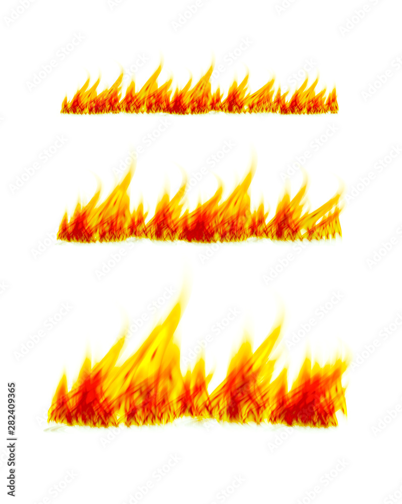 Fiery flames on a white background. Fire bonfire. illustration Fiery flames on a white background. Fire bonfire. illustration
