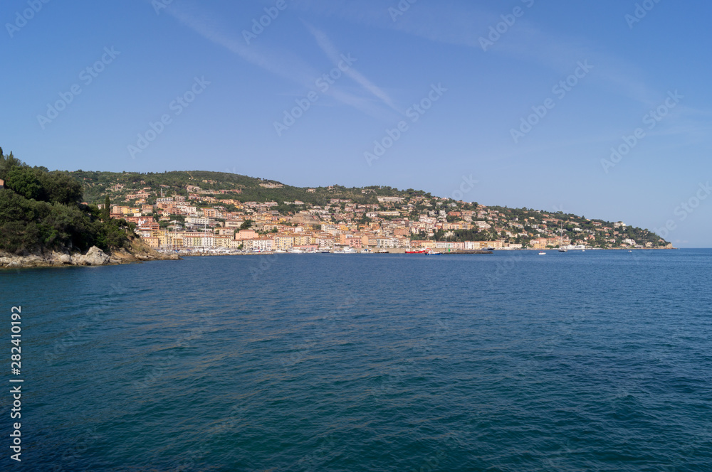 View of the city of Porto Santo Stefano from the sea