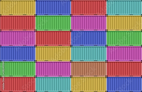 Stack of Colorful Containers for cargo transportation.