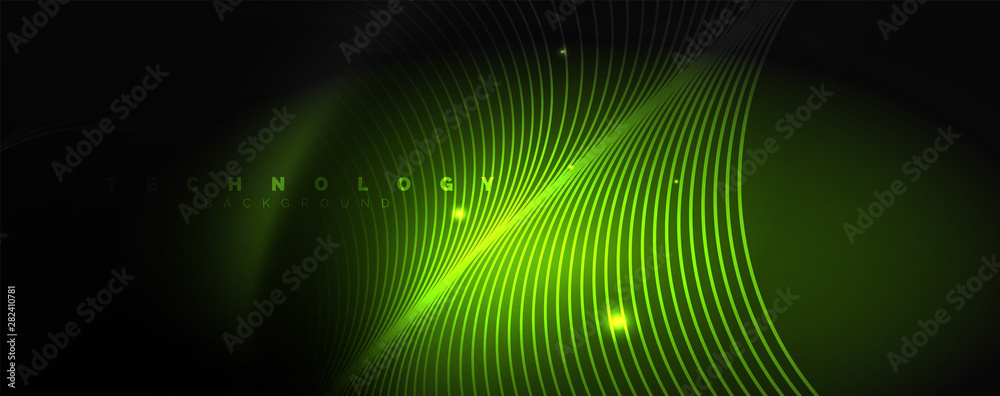 Dark abstract background with bright color neon lights and lines. Glowing background Dark abstract background with bright color neon lights and lines. Glowing background