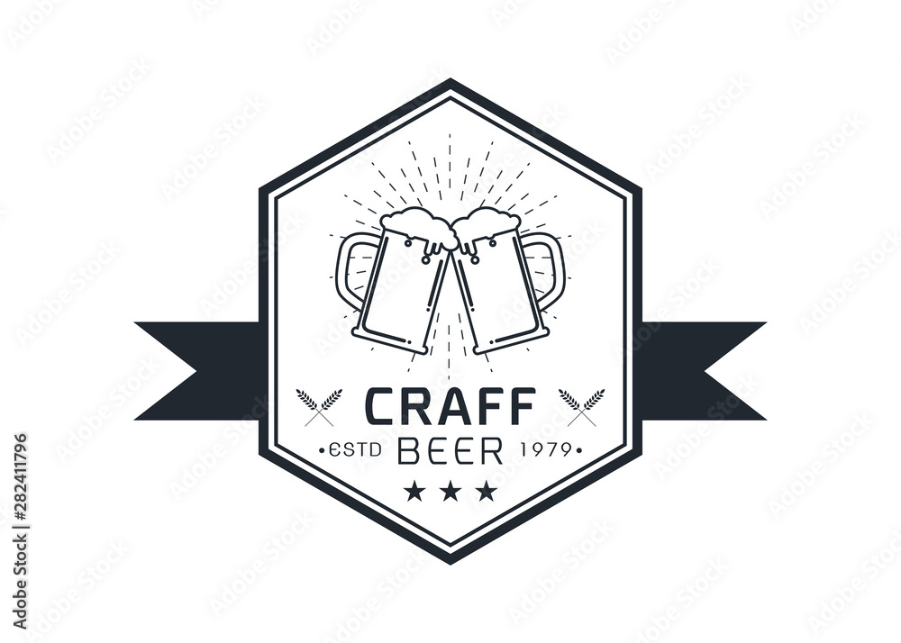 Craft beer logo vector illustration