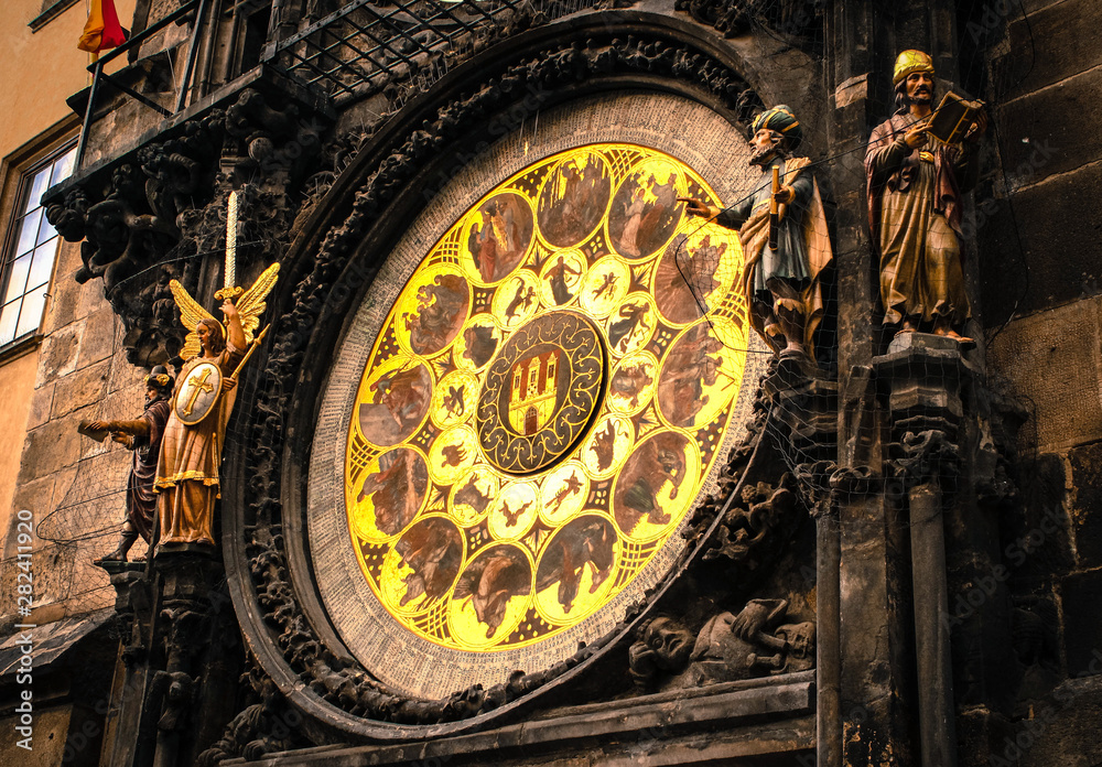 Prague Astronomical Clock or the Prague Orloj. Located in Prague, the capital of the Czech Republic.