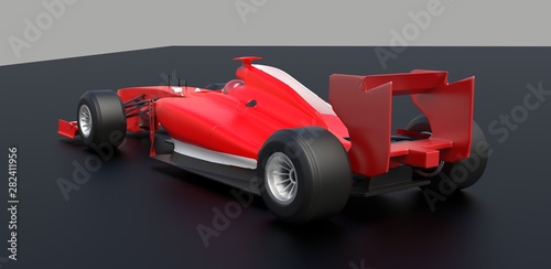 Red sport car race car  red car 3d render.