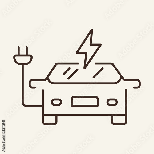 Electrocar line icon