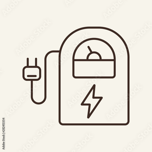 Charging station line icon