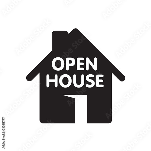 Open house icon. Vector Illustration.