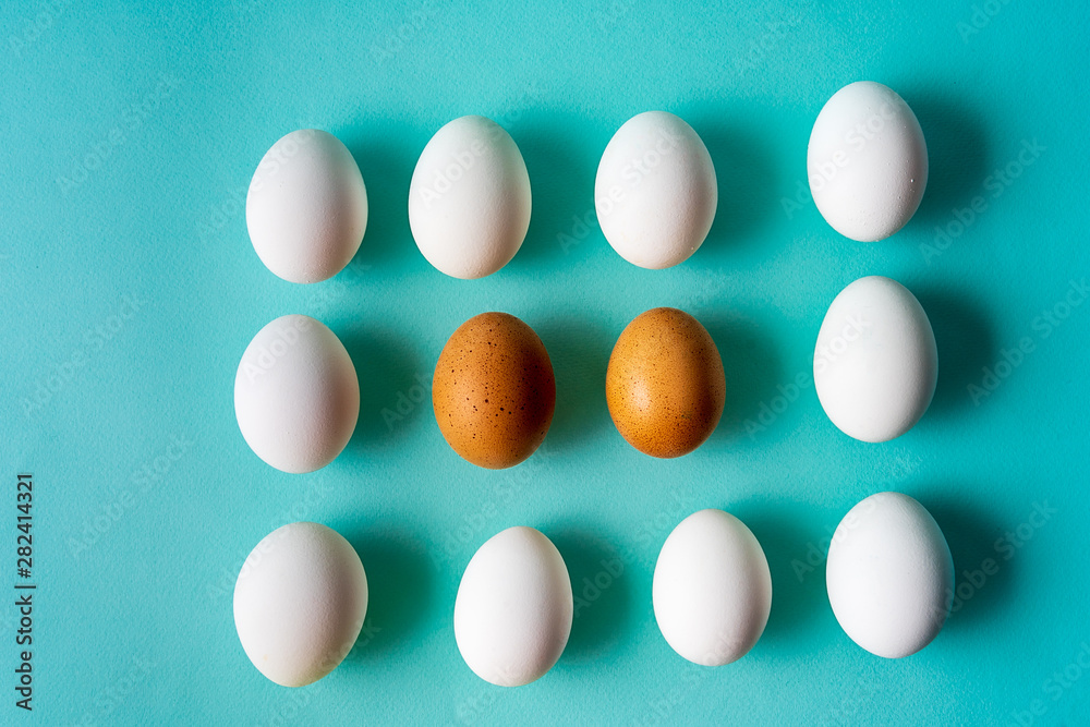 Eggs pattern over aqua pastel background. Eggs pattern over aqua pastel background.