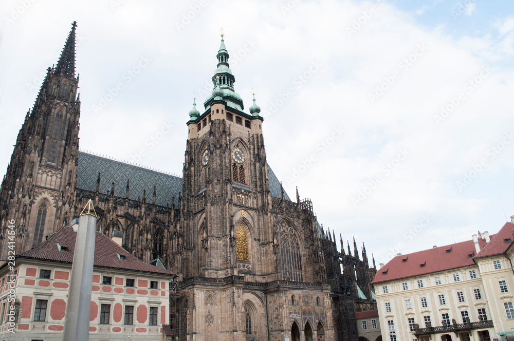 Detail of St Vitus Cathedral in Prague Czech Republic