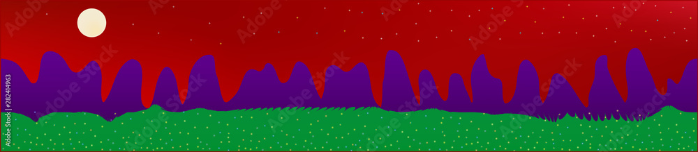 Red sky, and mountains landscape. Red sky, and mountains landscape.