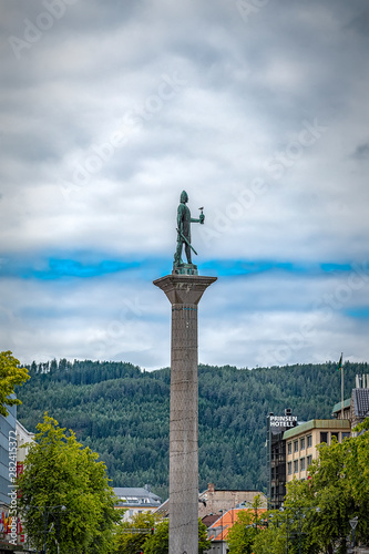 Trondheim Saint Olav Statue Side View photo