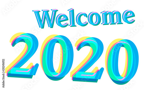 Welcome 2020 illustration vector greeting