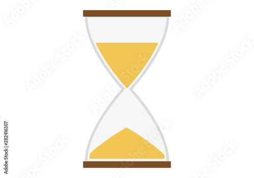 Icono de un reloj de arena sobre fondo blanco.