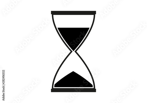 Icono de un reloj de arena sobre fondo blanco.