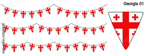 ジョージアの国旗のガーラーンド　ベクターデータ（bunting garland）