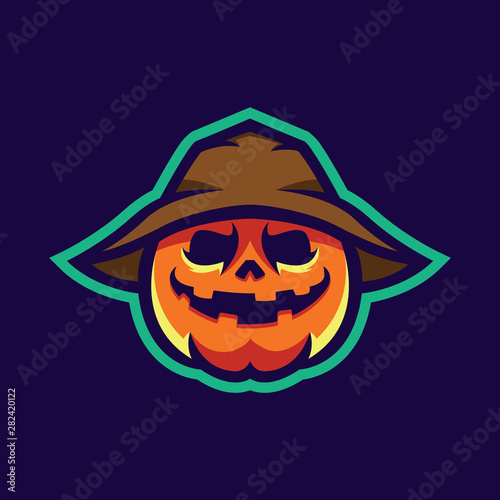 scarecrow pumpkin pumpkins halloween spooky horror logo mascot