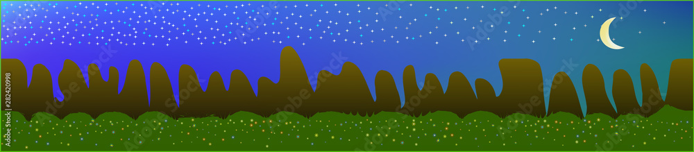 Fancy sky, and mountains landscape. 