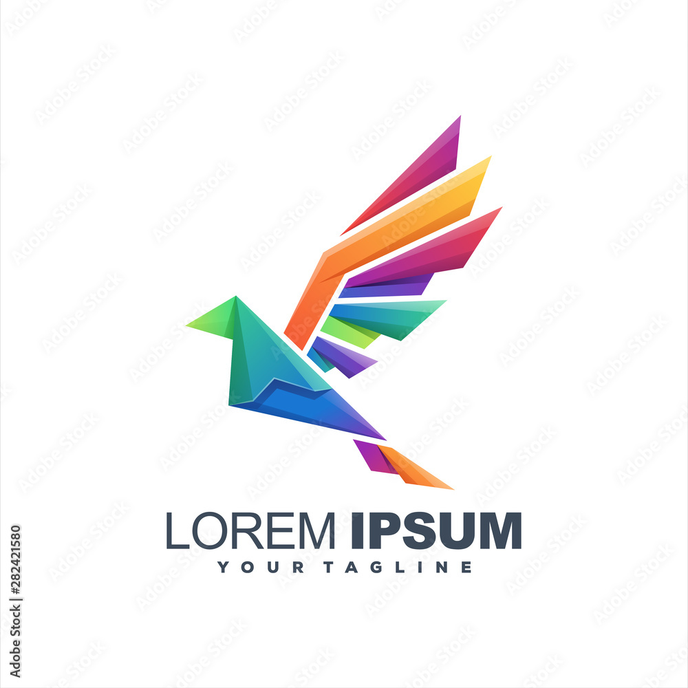 awesome bird gradient logo design awesome bird gradient logo design