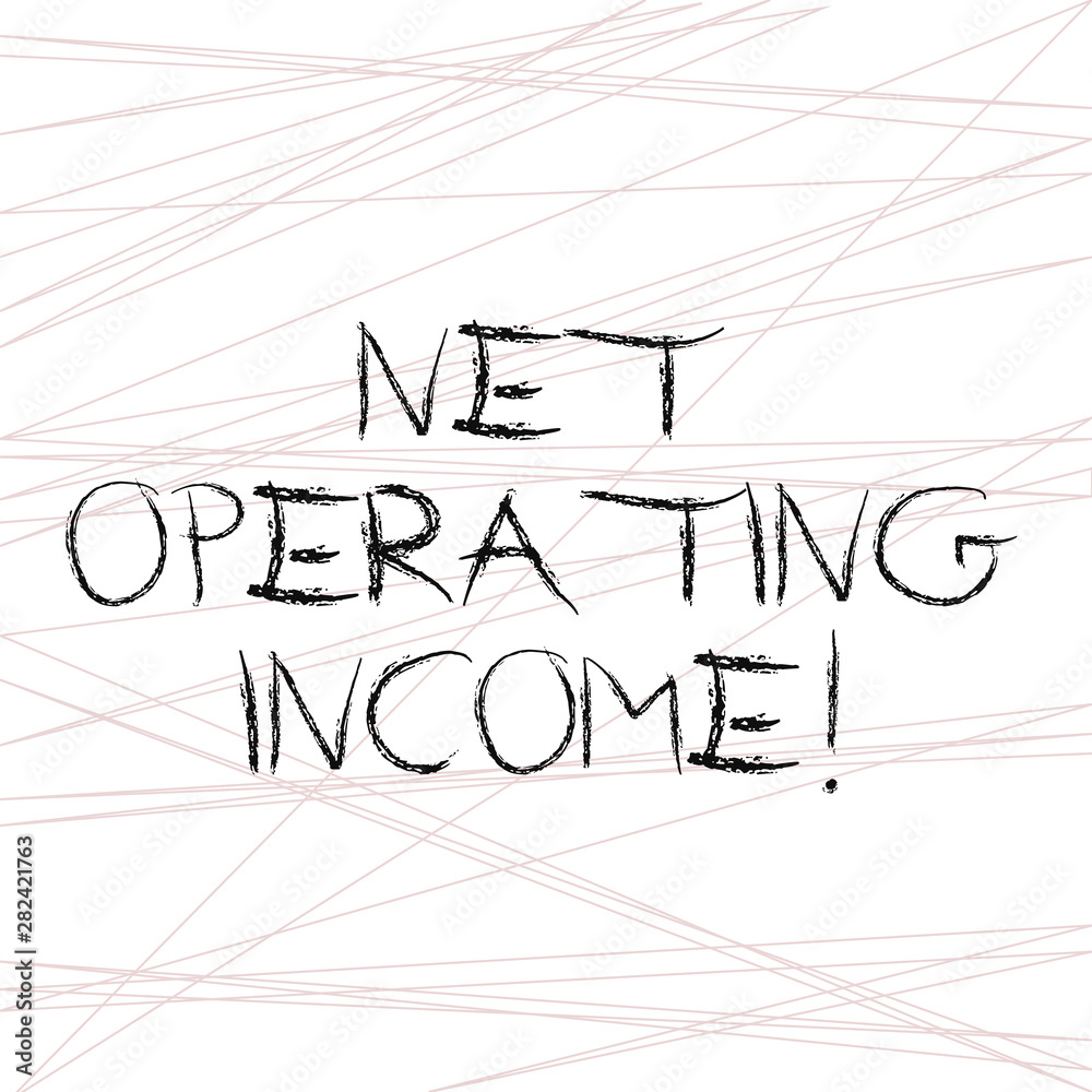 Writing note showing Net Operating Income. Business photo showcasing Annual income generated after deducting all expenses Straight Line Scattered Randomly Intersecting Geometrical Pattern Writing note showing Net Operating Income. Business photo showcasing Annual income generated after deducting all expenses Straight Line Scattered Randomly Intersecting Geometrical Pattern
