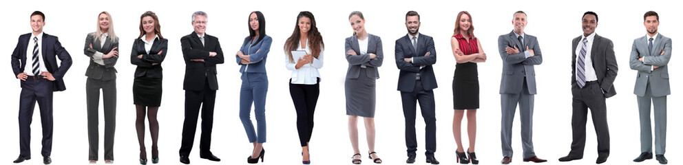 group of successful business people isolated on white