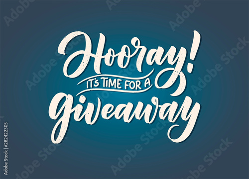 Vintage card with giveaway lettering. Calligraphy text. Decoration template. Vector illustration for holiday design.