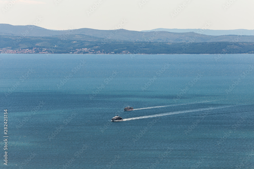 Obraz premium 07 MAY 2019 Split, Croatia. Two touristic motorboats